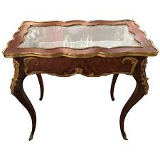 french louis xv table top vitrine beveled glass top kingwood with gilt bronze beveled glass glass top kingwood