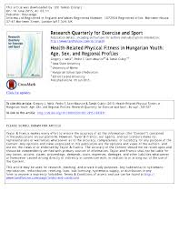 Pdf Health Related Physical Fitness In Hungarian Youth Age