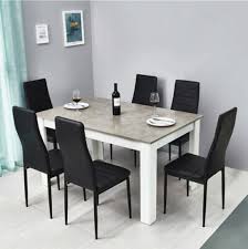 Vintage leather relax butterfly chair living room chairs replacement only cover. Wood Dining Table Set With 6 Faux Leather Chairs Magic Furniture Limited