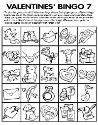 Color pictures of romantic hearts, cupids, flowers & gifts, teddy bears and more! Valentines Bingo 7 Coloring Page Crayola Com