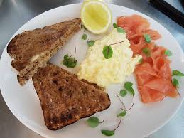Clean breakfast eggs smoked salmon in green rings Why Are Smoked Salmon Scrambled Eggs So Healthy Huffkins Bakery Free Uk Delivery