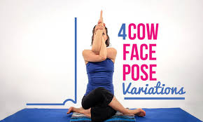 How To Do Cow Face Pose With Four Variations Cow Face Pose Yoga Symbols Face Yoga Exercises