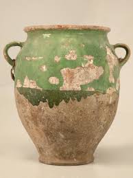 Authentic Antique French Confit Pot With Green Glaze French Pottery Antique Pottery French Antiques