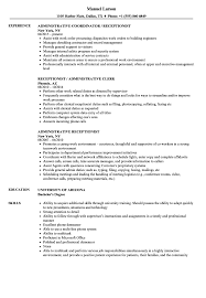 Administrative Receptionist Resume Samples Velvet Jobs