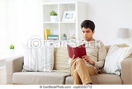 Pubblica subito il tuo annuncio gratis! Seduta Divano Libro Casa Lettura Uomo Concetto Seduta Divano Persone Ozio Letteratura Casa Libro Lettura Canstock