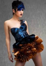 Future Futuristic Future Girl Avant Garde Fashion Blue Dress Futuristic Clothing Undercut Blue Hair Futuristi Weird Fashion Fashion Avant Garde Dresses