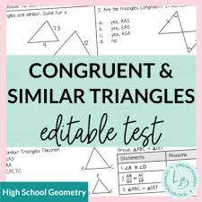 There are five ways to find if two triangles are congruent: Congruent Triangles Test Worksheets Teaching Resources Tpt