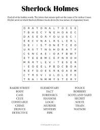 This is the perfect puzzle to anyone who never has solved a logic grid puzzle. Sherlock Holmes Word Search