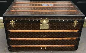 20'' h x 37.5'' w x 23.5'' d. Antique Louis Vuitton Coffee Table Trunk Pinth Vintage Luggage
