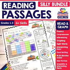 reading passages read and graph silly bundle