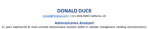 administrative assistant resume: [2020
