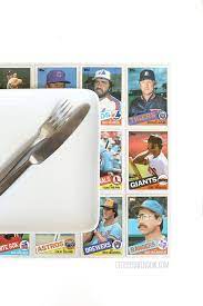 How to make a line up. Diy Baseball Card Placemat Old Baseball Cards Baseball Cards How To Make Placemats