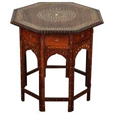 Anglo Indian Folding Rosewood Inlaid Octagonal Side Table 1stdibs Com Octagonal Side Table Moroccan Furniture Side Table