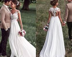 110 Colors Chiffon Flower D Short Sleeve Knee Skirt Party Etsy In 2020 Sheer Wedding Dress Wedding Dress Cap Sleeves Red Wedding Gowns