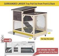 aivituvin Large Indoor Rabbit Hutch with Pull out Tray (No ...