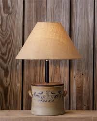 New Primitive Country Antique Style Vintage Crock Lamp Electric Table Light Primitive Decorating Country Primitive Lamps Primitive Lighting