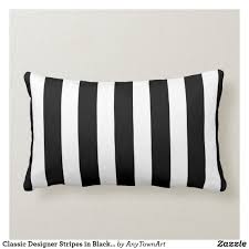 Black And White Lumbar Throw Pillows Classic Designer Stripes In Black And White Lumbar Pillow In 2020 Blue And White Pillows Stripes Pattern Pillows