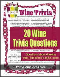 Klaus vedfelt/getty images wine culture may seem intimidating as an outsider, but it's easy to jump in and start learnin. 20 Wine Trivia Questions Printable Wine Party Game