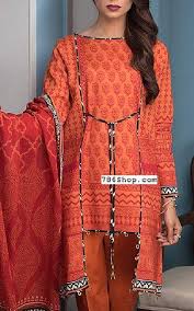 Rust Lawn Suit 2 Pcs Buy Zeen Pakistani Dresses And Clothing Online In Usa Uk Pakistani Dresses Casual Stylish Dress Designs Sleeves Designs For Dresses