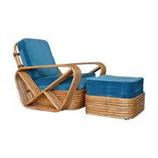 Paul Frankl 6 Strand Rattan Arm Chair Ottoman Chair And Ottoman Vintage Rattan Furniture Lounge Chair Outdoor
