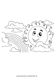Ausmalbilder Ausmalbild Sonne Und Regenbogen