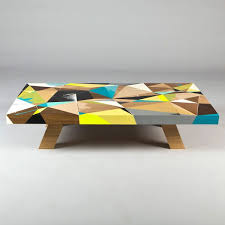 Geometrically Painted Tabletops Coffee Table Design Cool Coffee Tables Unique Coffee Table Design