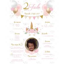 Prix régulier 34,95€ prix réduit 24,95€. Affiche Anniversaire Personnalisee Theme Licorne Pink Mmez Creazioni