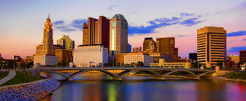 The columbus ohio watercolour skyline is brought to life, adding a contemporary splash of colour to any wall where this artwork is placed. Downtown Skyline Columbus Ohio Scioto Mile Rich Street Bridge Hdr Interactive Customer Experience Summit