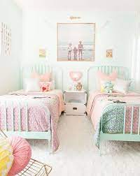 Explore these teen bedroom ideas for chic solutions. Two S A Crowd Amazing Solutions For A Multi Child Bedroom Shared Girls Room Kids Shared Bedroom Pastel Girls Room
