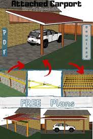 This Is A Free Project On How To Build An Attached Carport This 10x20 Carport Features A Sturdy Post Frame Structure And Carport Carport Plans Carport Designs