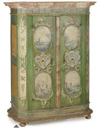 Tyrolean Polychrome Painted Pine Armoire Late 18th C Paint Furniture Century Furniture Painted Furniture