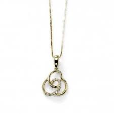 Triple Interlocking Circles Pendant 14k Yellow Gold Circle Pendant Online Jewelry Gold