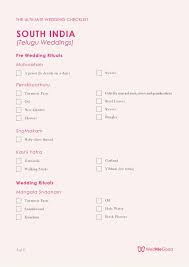 The Ultimate Telugu Wedding Checklist Wedmegood the ultimate telugu wedding checklist