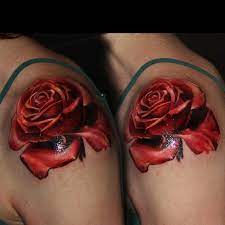 Ruby Red Rose Tattoo By Robert Zyla Intenze Ink Red Rose Tattoo Rose Tattoos Tattoos