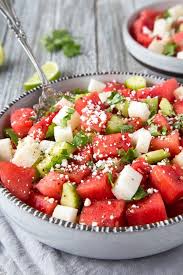 Mexican Watermelon Salad Simple Healthy Kitchen Recipe Watermelon Salad Recipes Watermelon Salad Jicama Recipe