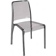 Pure Transparent Cafe Chair In Smoked Finish Cafe Chairs Bistro Furniture Chair