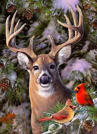 Cobble hill was founded in . 500 Piece One Deer Two Cardinals Jigsaw Puzzle 85014 Cobble Hill Puzzle Company