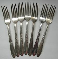 Wm A Rogers Sectional Oneida Silverplate Dinner Forks 7 Country Lane 1954 Vtg Wmarogerssectionaloneida Silver Plate Dinner Fork Flatware