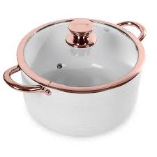 Tower Linear 24cm Casserole Dish White Rose Gold Kitchen Rose Gold Casserole Dishes