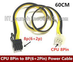 Best Quality For Cpu 8 Pin 8p Male To Pci Express 8p 8pin 6 2pin Male Adapter Gpu Video Card Power Cable Cord 18awg 60cm Video Card Power Cable Power