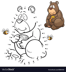 Vector Illustration Of Education Dot To Dot Game Bear Download A Free Preview Or High Quality Adobe Illustrator A Math Coloring Feelings Preschool Dots Game
