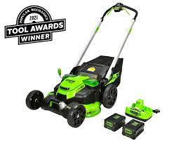 It is a machine with blades from which we can cut a grass surface evenly. 60v 25 Inch Self Propelled Cordless Lawn Mower Greenworks Pro