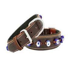 doggie comfort nazar boncuklu deri boyun tasmasi kahve sbt 3523 amazon pet center deri amazonlar kahve