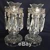 Mikasa crystal taper candle holder pair sway pattern heavy retail $115 iob. 1