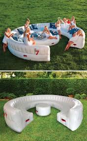 Consider both the frame and the cushions for your patio sectional. The Instant Summer Event Sofa This Is The Inflatable Outdoor Sofa That Provide In 2020 Inflatable Furniture Outdoor Cool Pool Floats