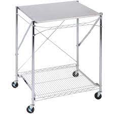 The table is designed to be set up quickly when you need it and put away easily when you don't. Honey Can Do Urban Stainless Steel Folding Work Table Cart With Wheels Walmart Com Walmart Com