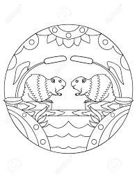 Ready to create a beaver? Pattern With Beavers Illustration With A Rodent Mandala With Royalty Free Cliparts Vectors And Stock Illustration Image 135143583