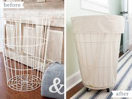 It adds some extra storage space to your laundry room and makes it easier to load and unload laundry. Laundry Hamper Makeover Diy The Lettered Cottage