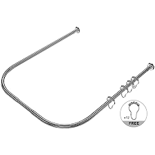 I had looked online for alternatives to an l shaped shower curtain, but unfortunately there were not many options online, and quality wasn't there. Shower Curtain Rail Rod 4 Way Use L Or U Shape With Ceiling Mount And Semi Open Ring White Amazon De Kuche Haushalt