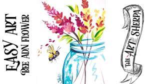 These illustrated tutorials are easy to follow and will help you draw beautiful roses, lillies and more! Easy Flower Jar Acrylic Painting Tutorial For Beginners Step By Step The Art Sherpa